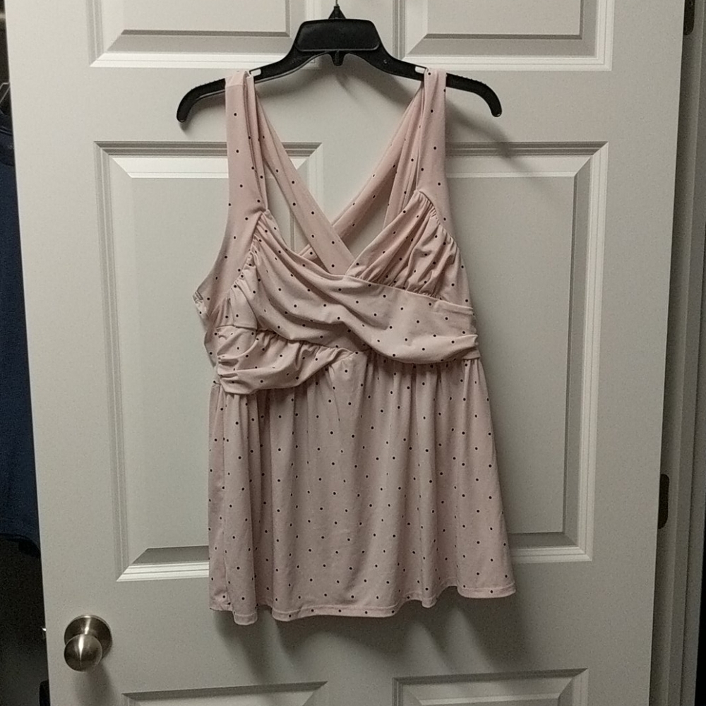 Torrid pink polka dot strappy top size 2
